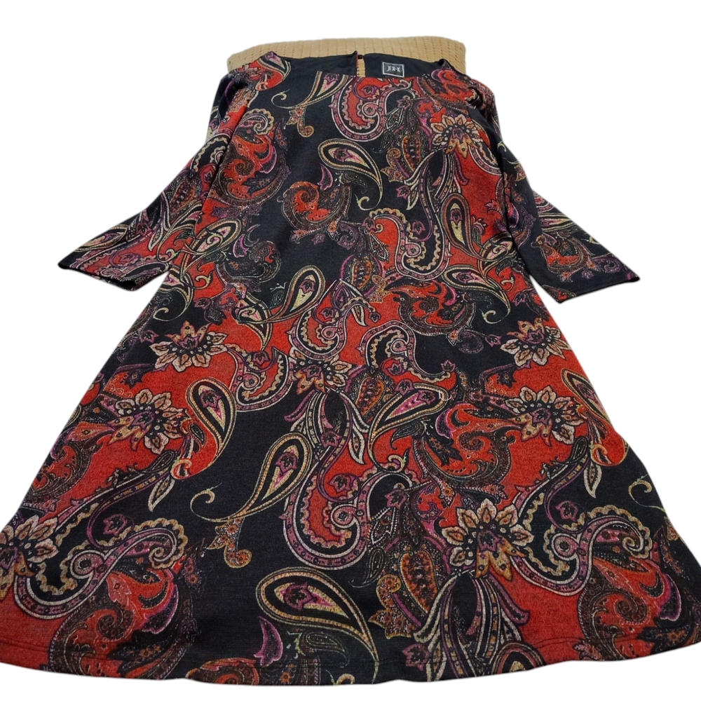 JH Paisley Patterned Dress Black and Red